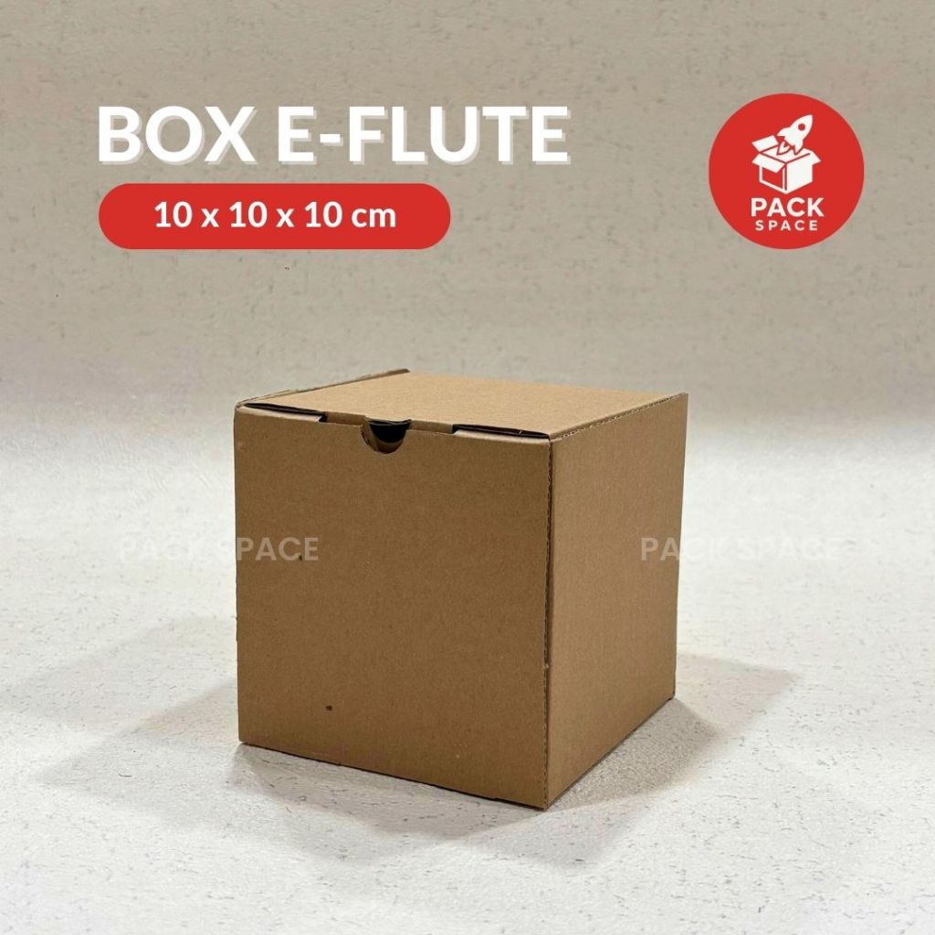 

Box Kardus E-Flute Coklat Untuk Packaging Olshop Sovenir Kado Hampers Snack 10x10x10 CM