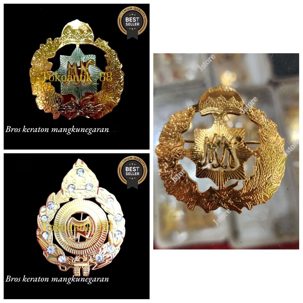 Pin Bros Beskap Logo Kadipaten Puro Mangkunegaran Surakarta Solo Lapis Emas 24 K Gold plated