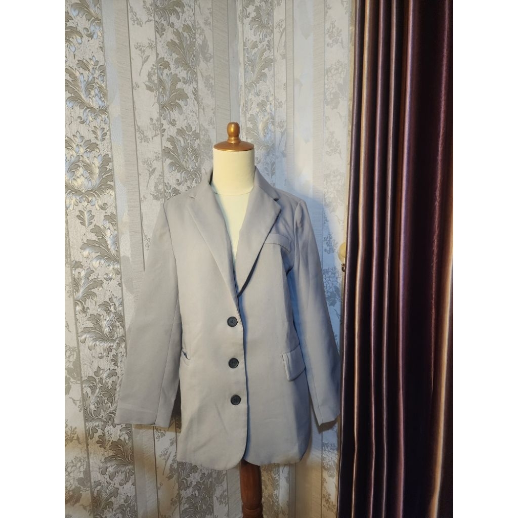 Blazer Hijau Sage Polos