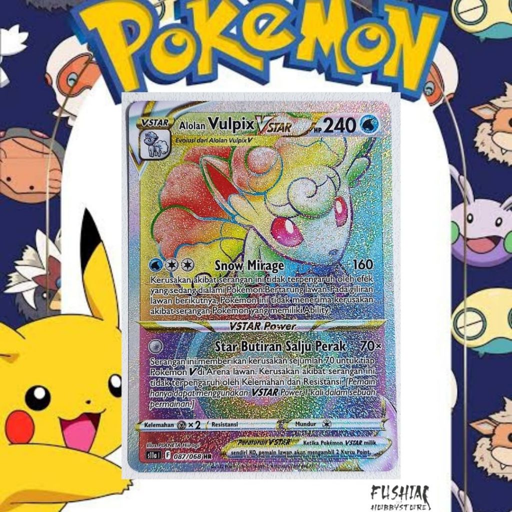 Kartu Pokemon TCG Alolan Vulpix Vstar s11a HR (087/068)
