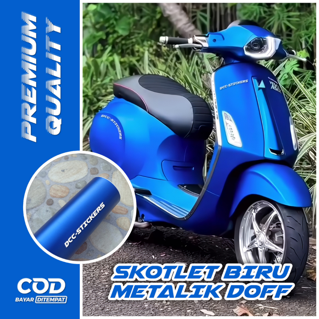 Skotlet Skotlet Biru Satin Dark Blue Metalik Matte Chrome Doff Krom Pelindung Antigores Body Motor