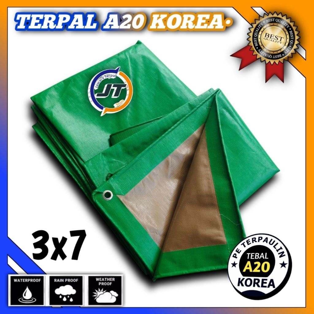 terpal plastik A20 Korea ukuran 3x7 meter waterproof tebal dan kuat