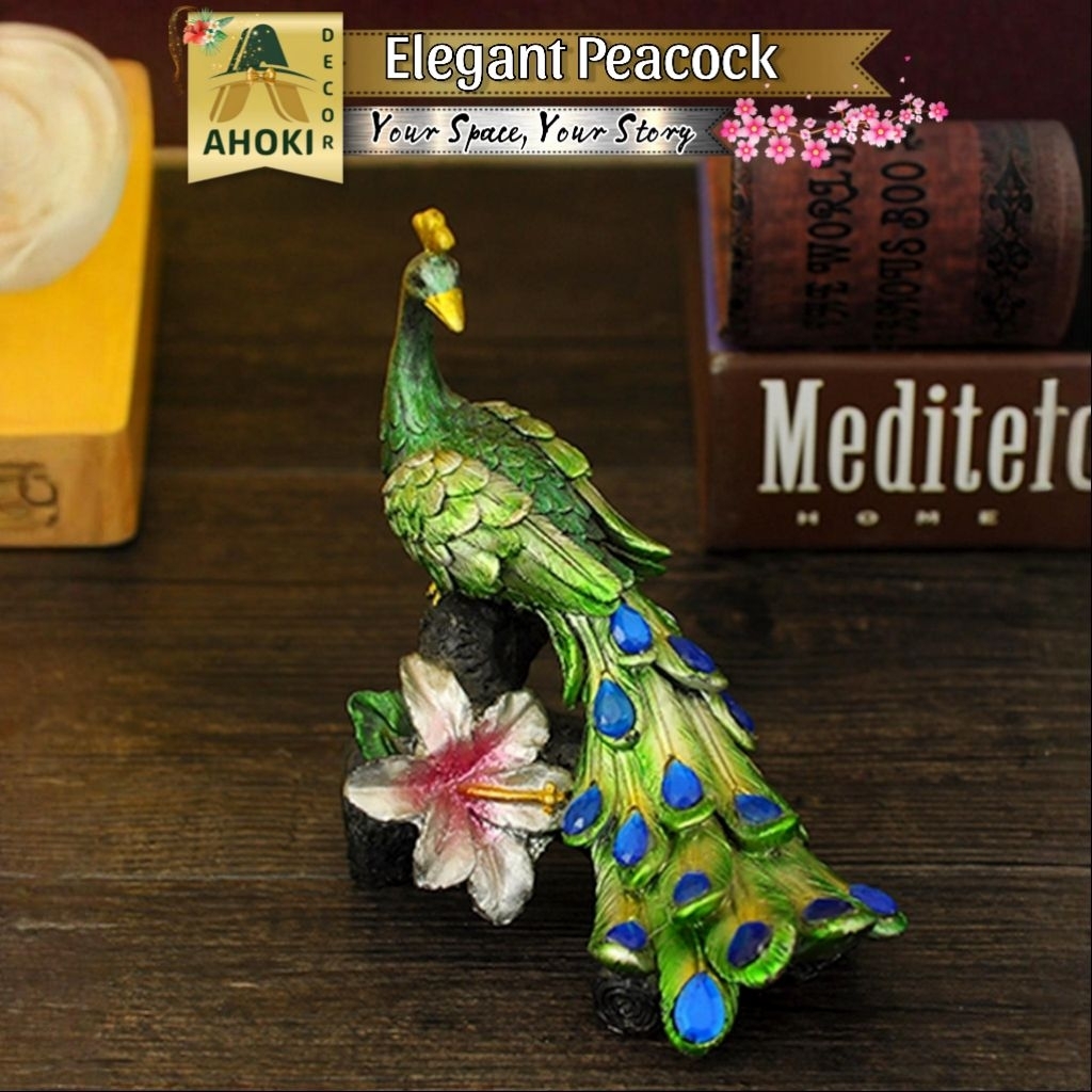 Pajangan Burung Hong Phoenix Patung Burung Merak Elegan Pajangan Burung Merak