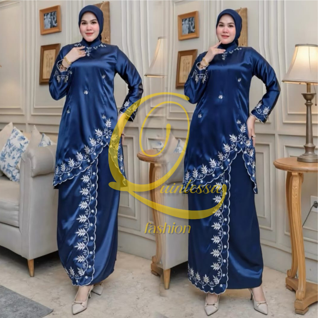 Setelan Kebaya Model Bordir Terbaru Modern / Kebaya Pesta Model Terbaru Motif Bordir / Kebaya Wisuda