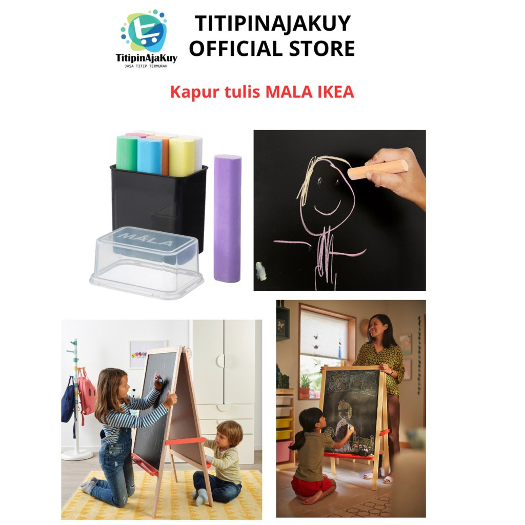 

Papan Tulis Kapur Blackboard Warna Chalk Putih 9pcs MALA IKEA