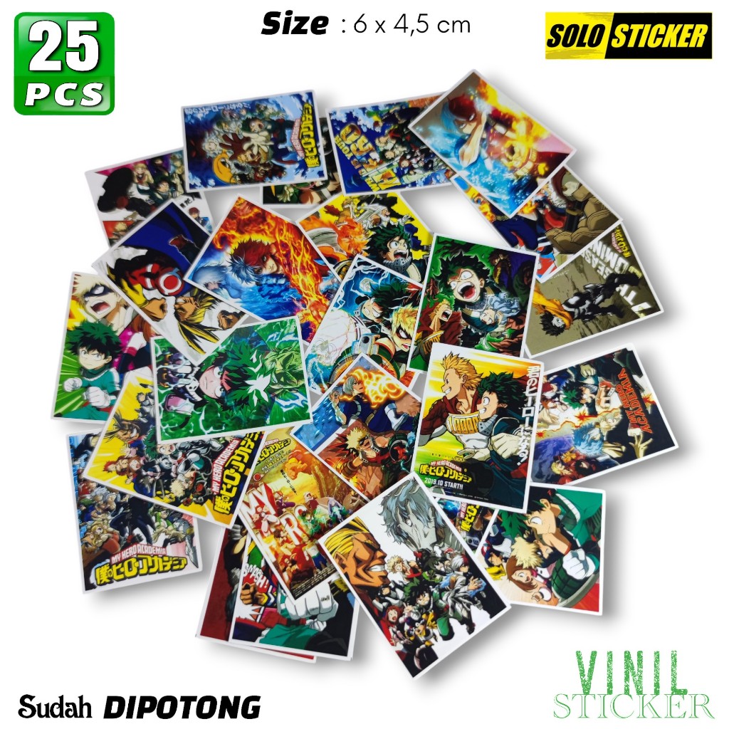 

Sticker Vinil Anime Boku No Hero Academia 25 pcs Sudah Dipotong