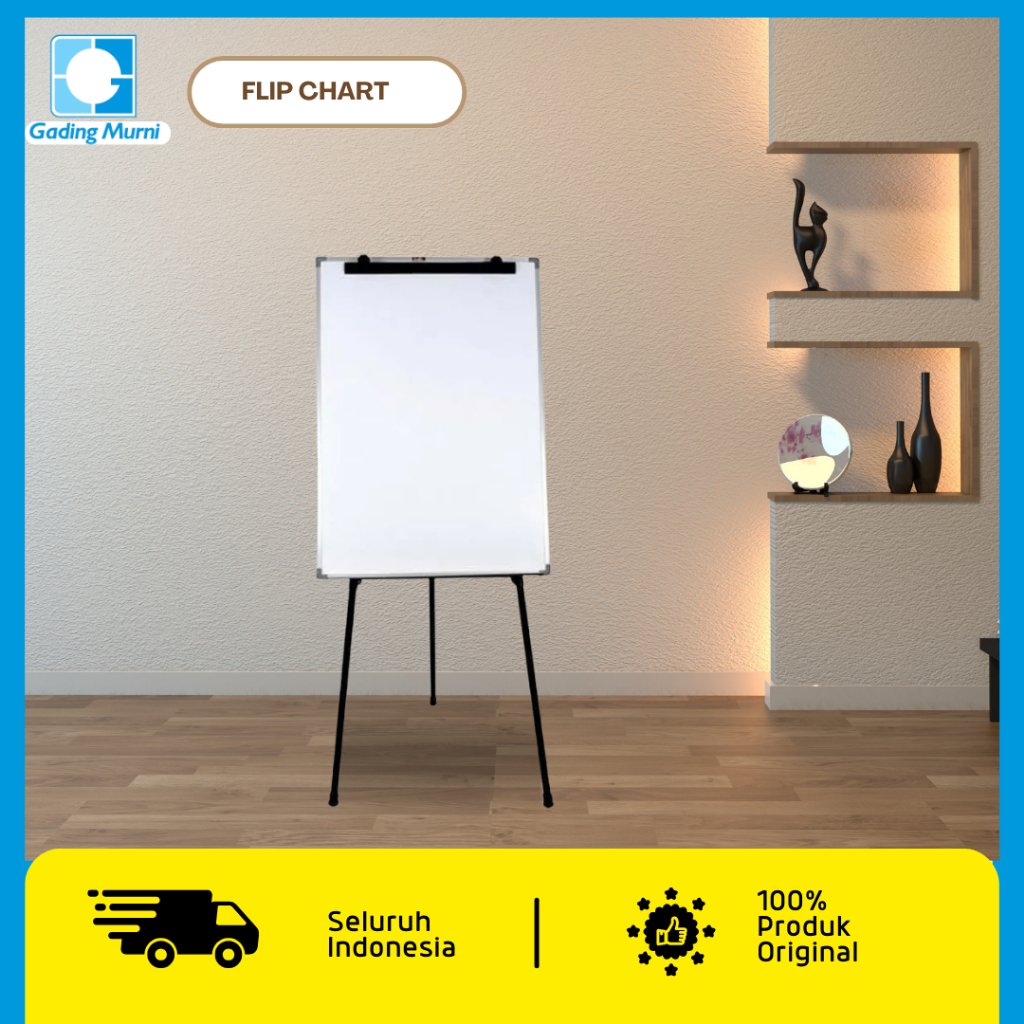 

Flip Chart Kaki Lipat - Papan Tulis Kertas - Flip Chart Non Magnetik - uk. 60x90 & 75x100