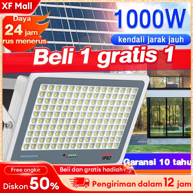 lampu tenaga matahari 1500W lampu tenaga surya Lampu sorot solar cell lampu panel surya 24 Jam Otoma