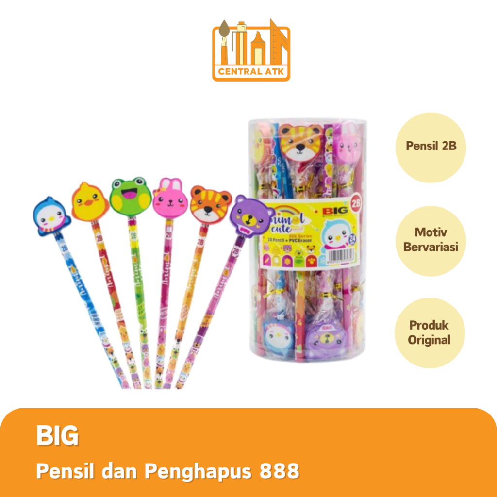 

PENCIL / PENSIL DAN PENGHAPUS 2B BIG 888 TABUNG (1 PCS)