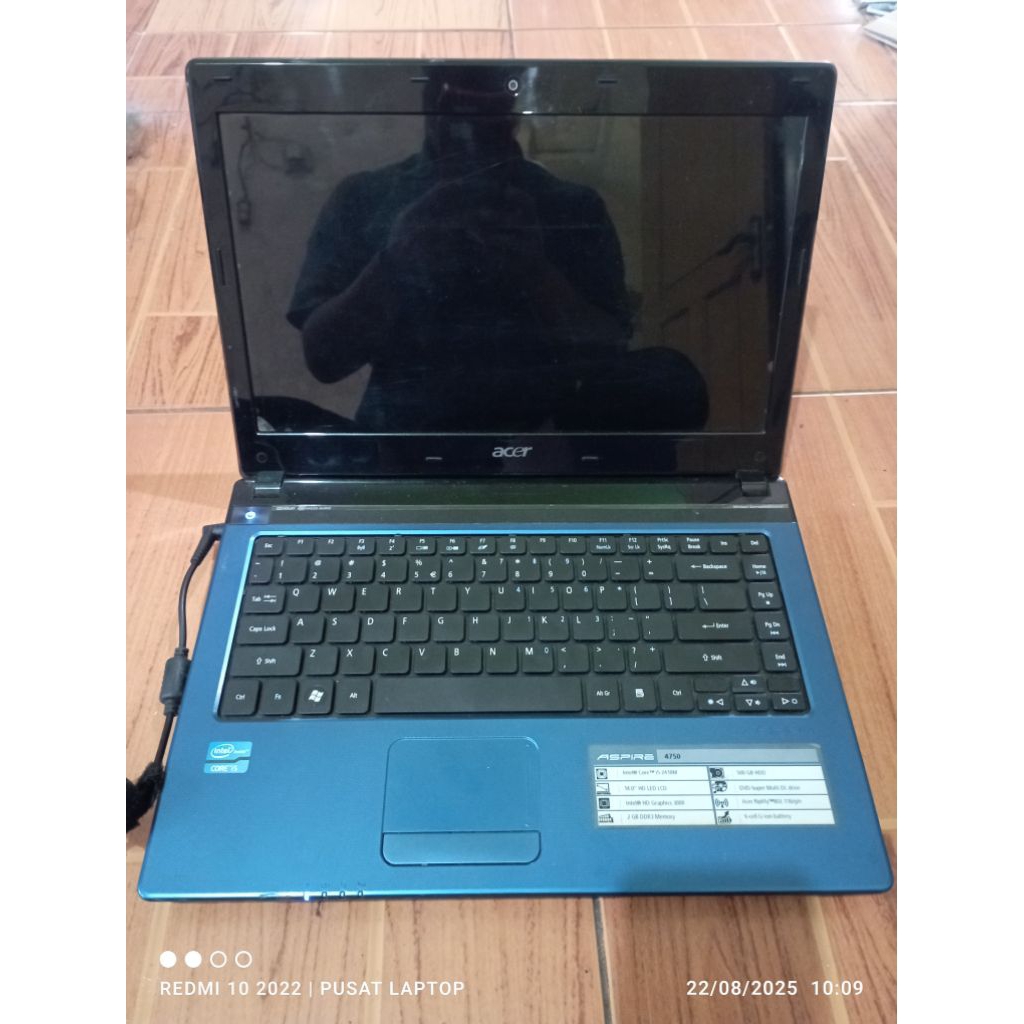 Laptop Acer Aspire 4750 series Corei5 Kondisi mesin hidup nodisplay Lcd15in Ram4gb DDR3 gak ada carg