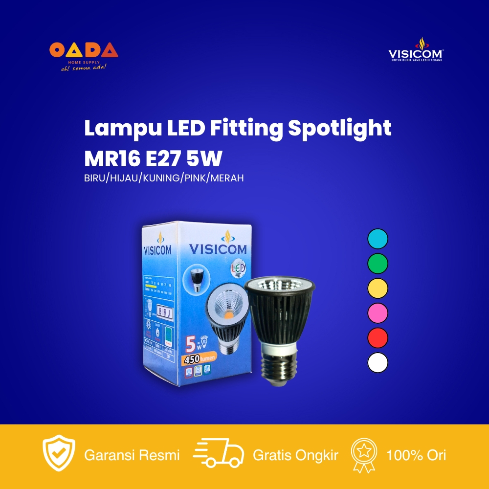 VISICOM Lampu LED MR16 5W Fitting Ulir E27 Halogen Spot Light