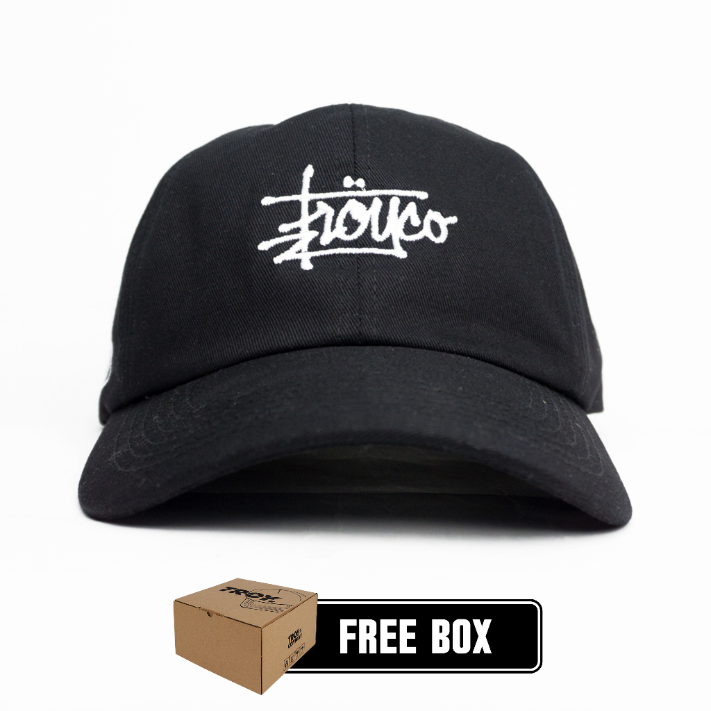[FREE BOX] Troy Company Polo Cap Black Troyssy - Topi Baseball Hitam BC 3270