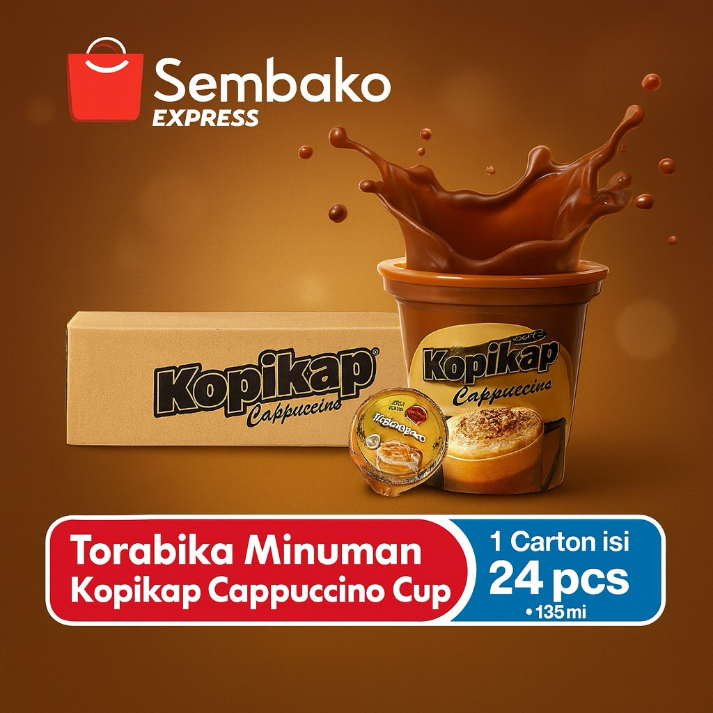 

Torabika Minuman Kopikap Cappuccino Cup 135 ml (1 Karton isi 24 pcs)