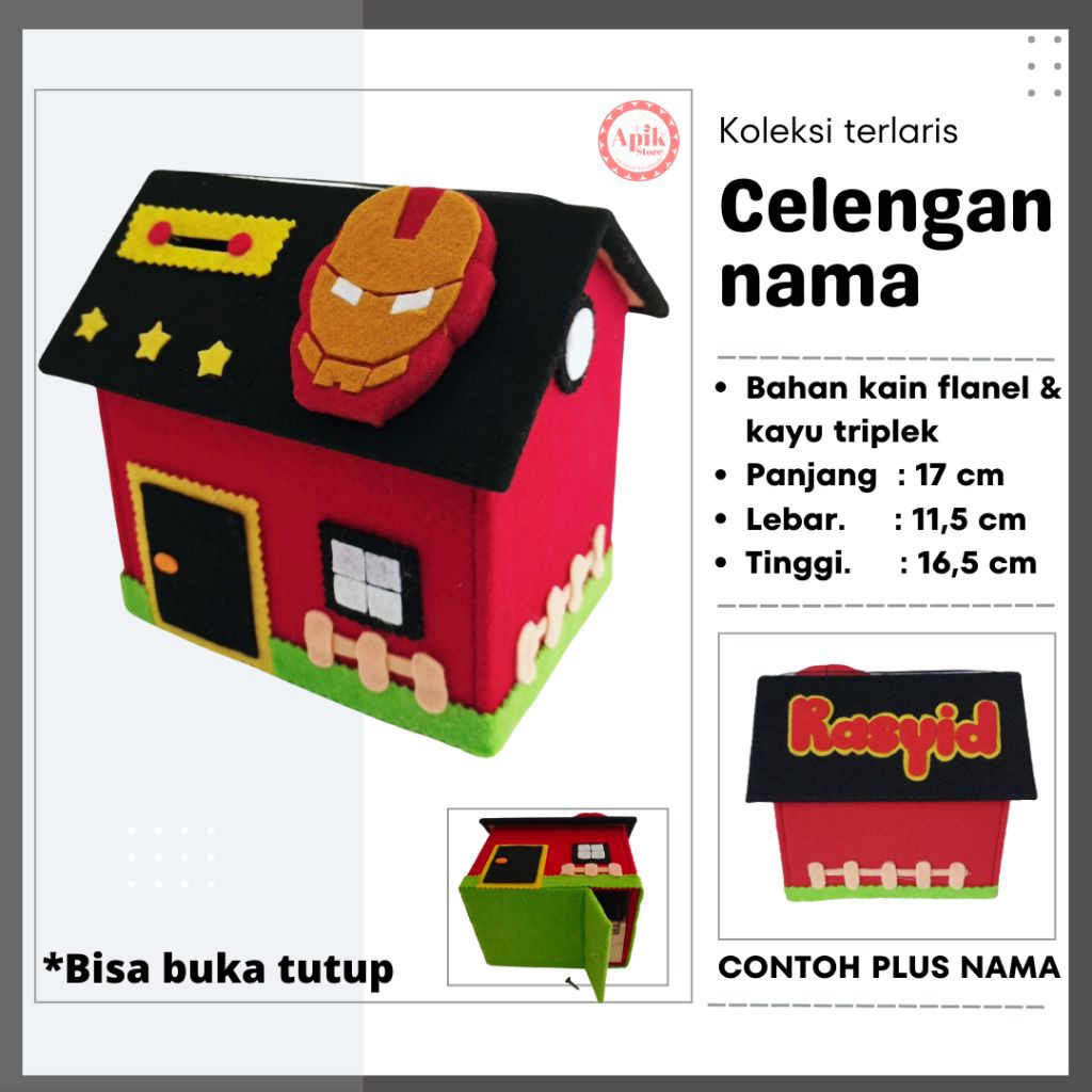 Mainan Edukasi Anak Terbuat Dari Kain Flanel Bisa Custom Nama Dan Buka Tutup Ukuran Jumbo Jadi Bisa 