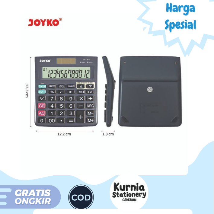 

Joyko Kalkulator Elektronik CC-15A / Kalkulator 12 Digit
