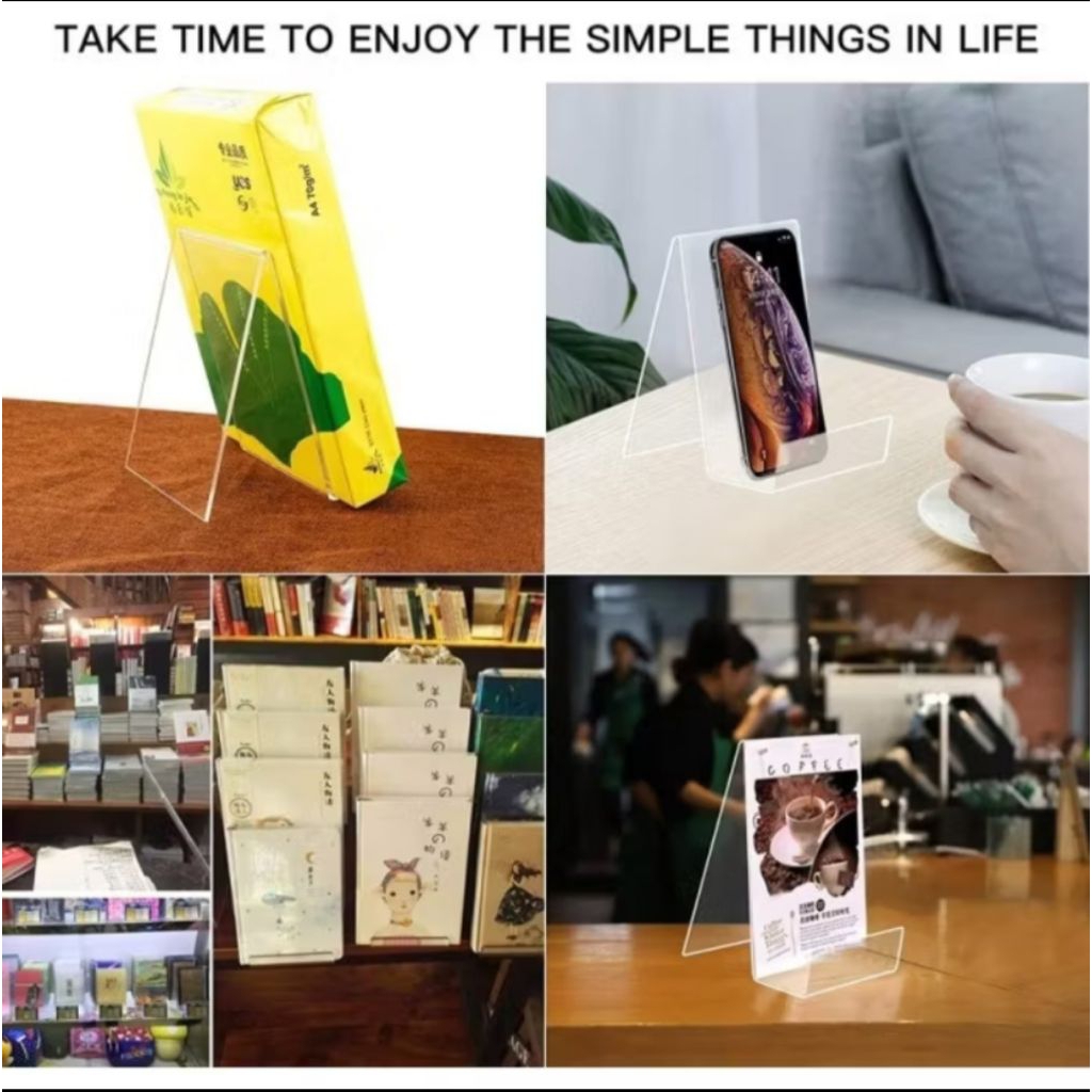 

Penyangga Buku Akrilik / Acrylic Book Stand Display / Holder HP/ Holder Tablet Dll