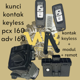 KONTAK KEYLESS+MODUL+REMOT MOTOR HONDA PCX 160 ADV 160 ORI LOSE PACK