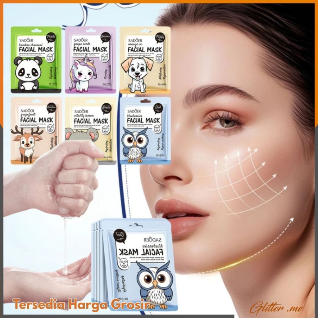 SADOER New Sheet Mask 108 Animal Essense Perawatan Wajah