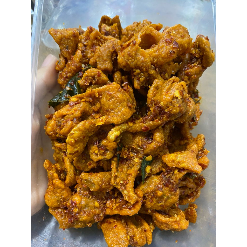 

Kulit crispy pedas daun jeruk 250gr cikruh cemilan samarinda kalimantan timur