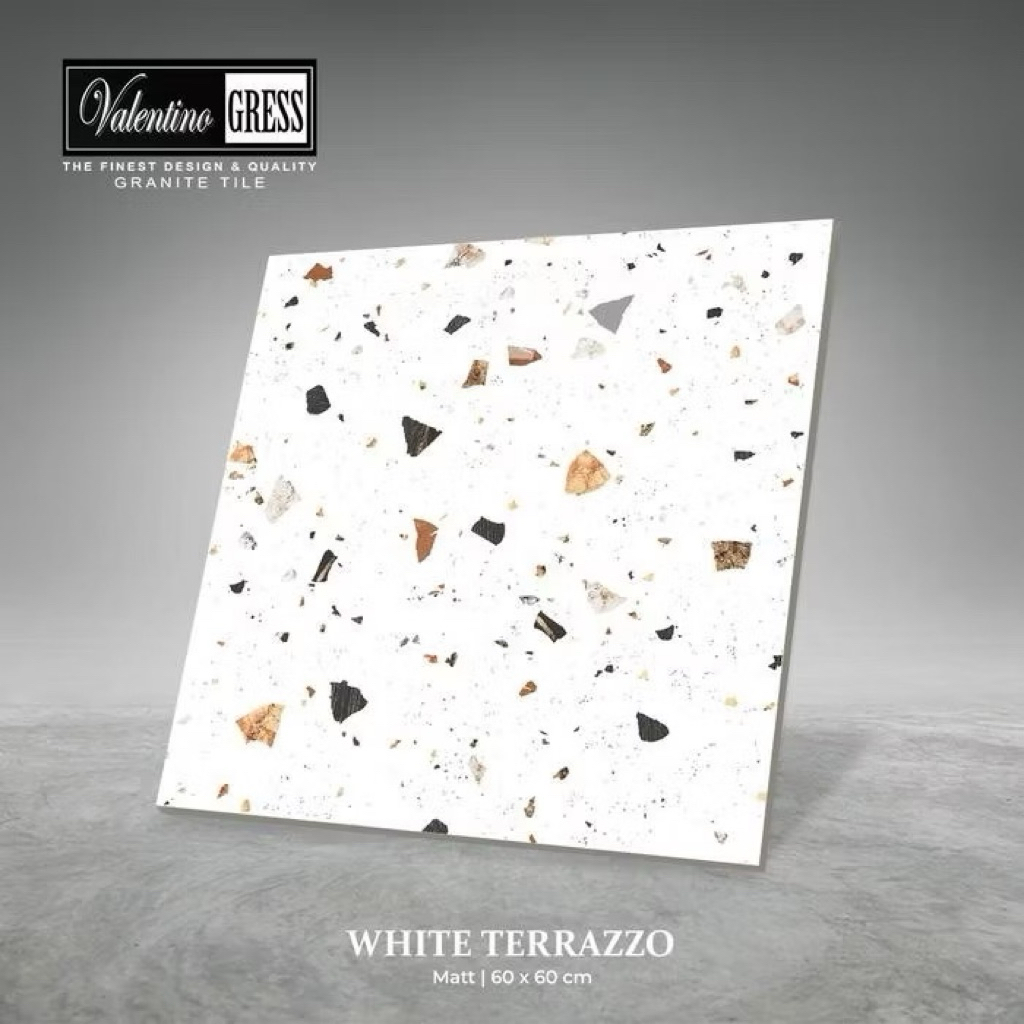 Granit Valentino Gress 60x60 White Terazzo | Matt