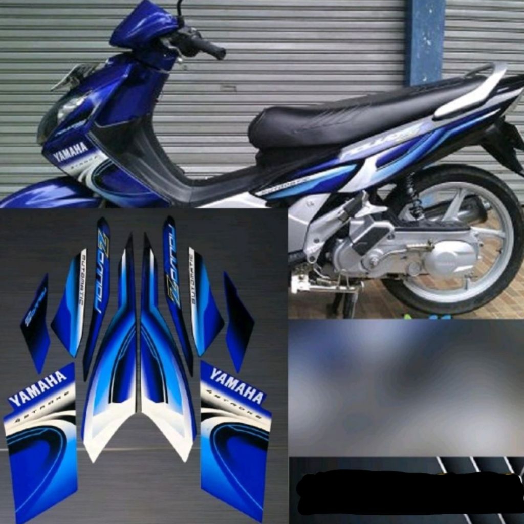 Striping Lis Sticker Standard Ori Yamaha Nouvo Z 2006 2007 Biru Hitam Sticker Nouvo Z 2007 Biru Stri