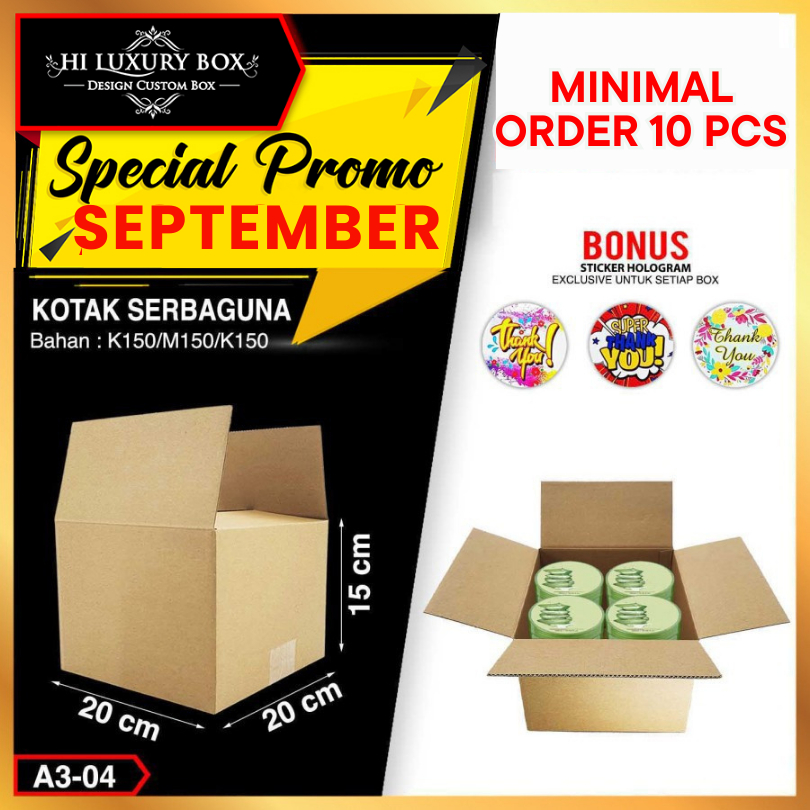 

Kotak Kue | Dus Kue | Kotak Serbaguna | Kraft Murah 20x20x15 | A3-04