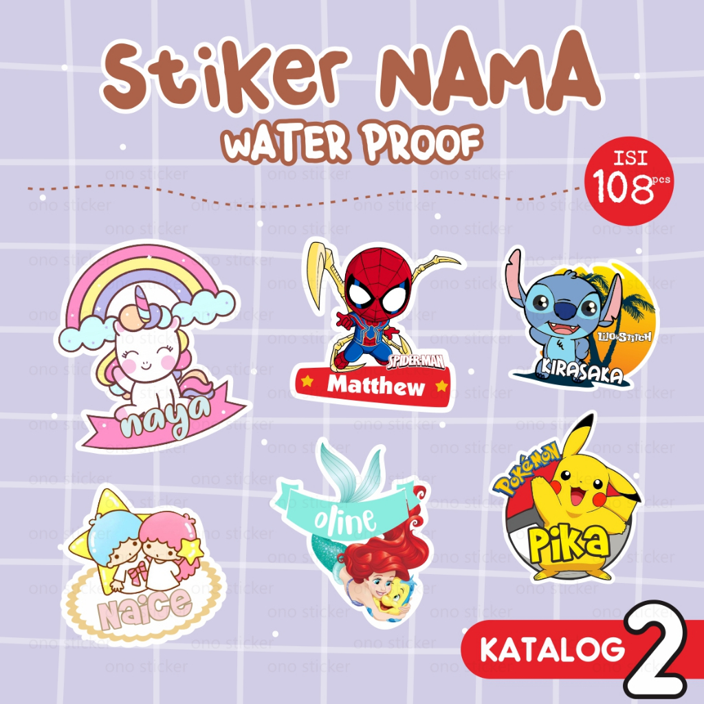 

sticker nama waterproof terlaris