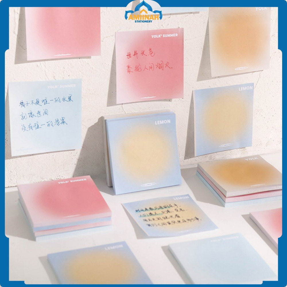 

Sticky Notes Tempel Persegi Gradasi Isi 50 Lembar / Memo Polos Alat Tulis Kantor Sekolah / Tempelan Kertas Catatan Memo Amiinah Stationery A102
