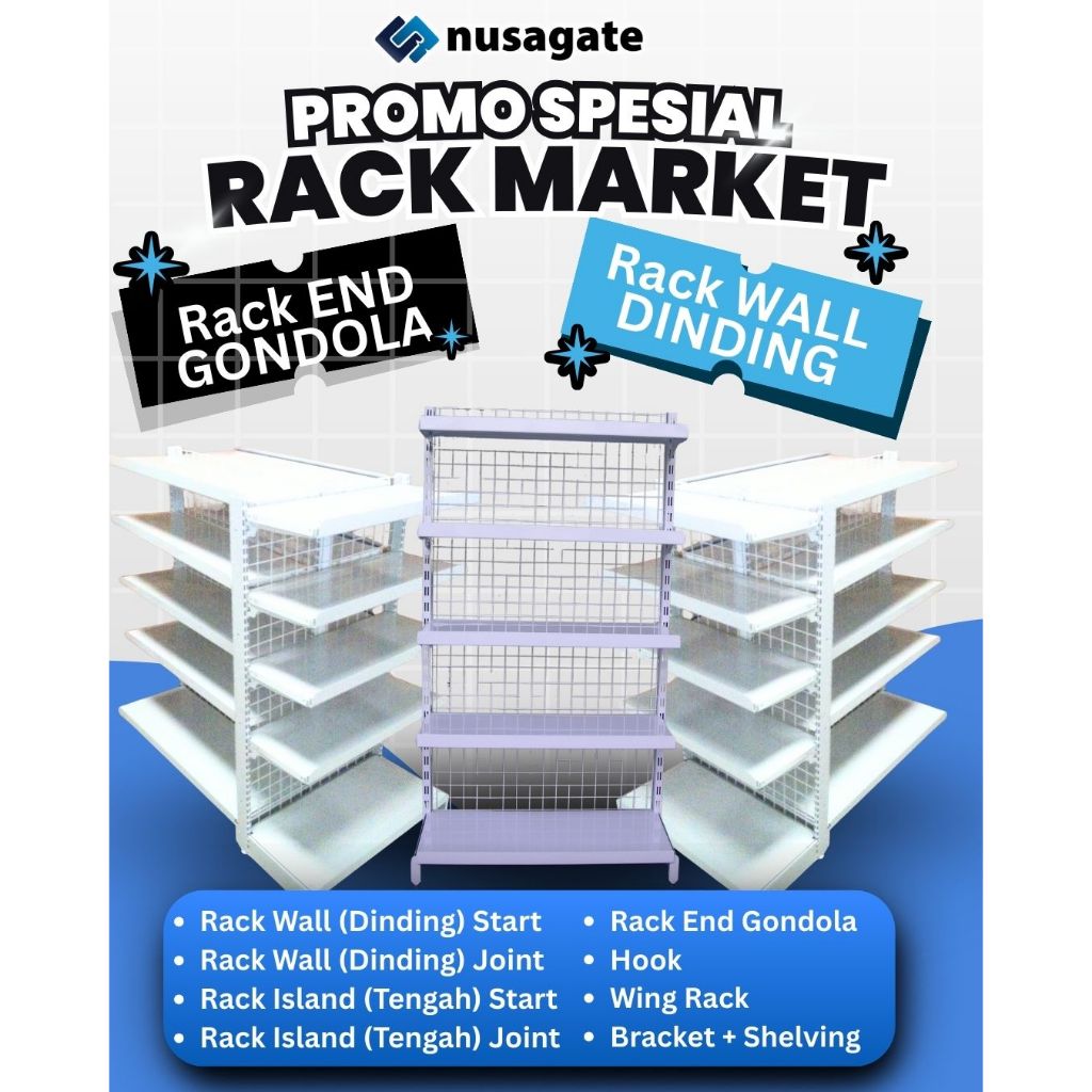 PROMO Rak End Gondola dan Rak Market Dinding MURAH | Barang Di Kirim Langsung Dari Pabrik (Tinggi 12