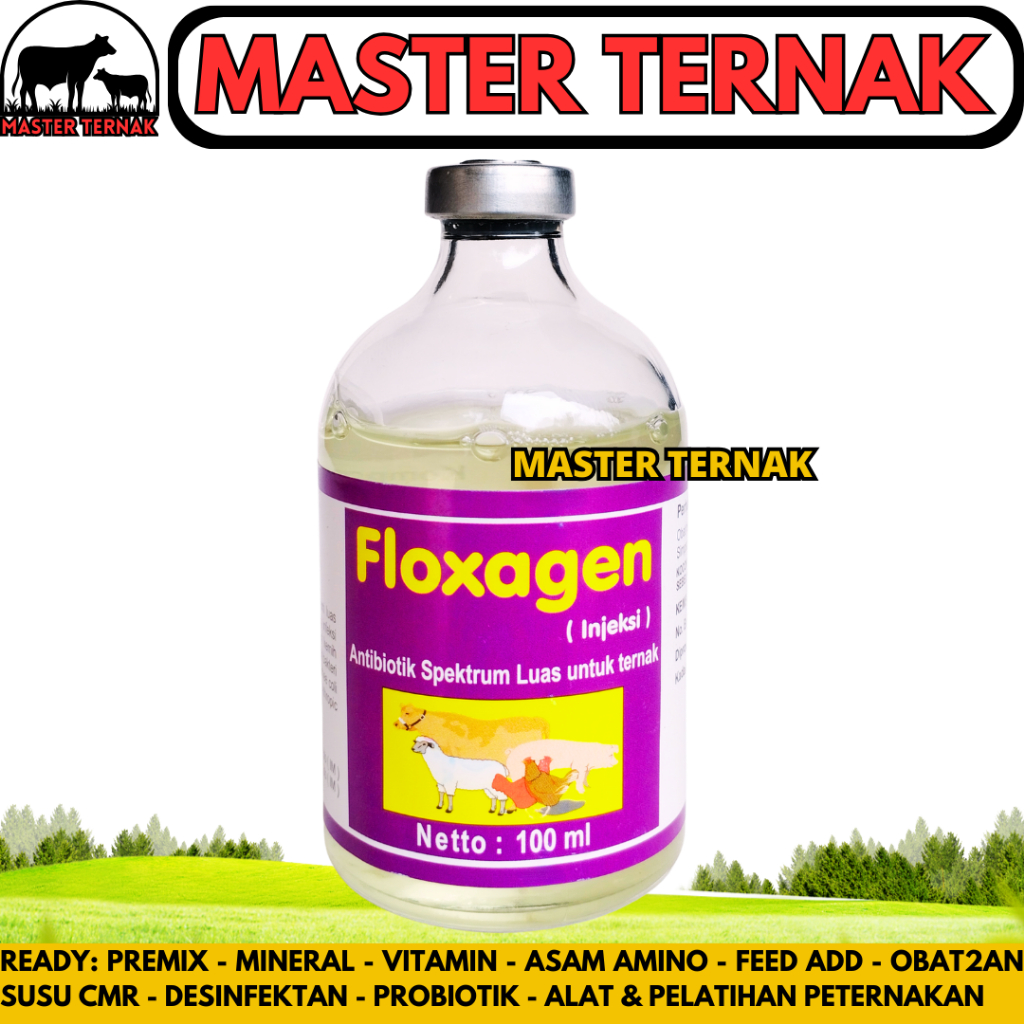 FLOXAGEN 100ML - Obat Hewan Mengatasi Infeksi Pernafasan Untuk Ternak Sapi Babi Kambing Unggas