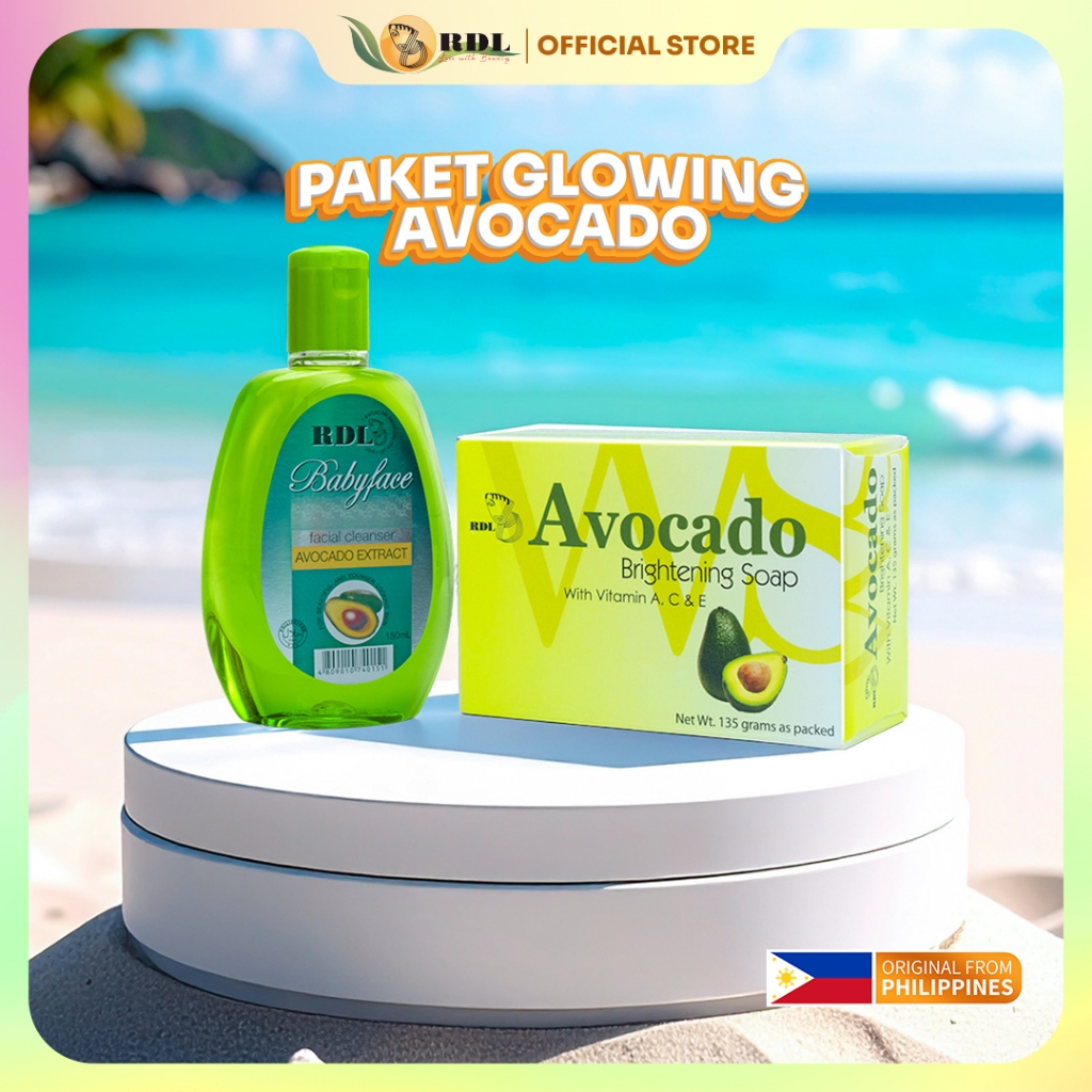 Paket Glowing RDL Sabun Cuci Muka Alpukat x Facial Cleanser Avocado Paket Glowing Skincare Wajah Ker