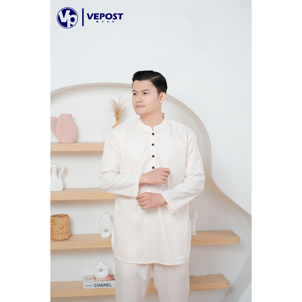 Koko Stelan Pria Bahan Katun Toyobo Koko Satu Set Pakaian Muslim Pria Koko Pakistan