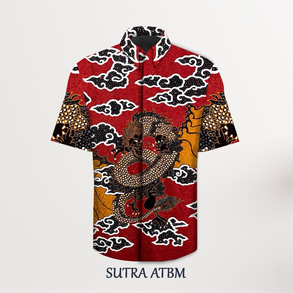 Kain Batik Tulis Sutra ATBM - Pola Hem Batik Pria Lengan Pendek