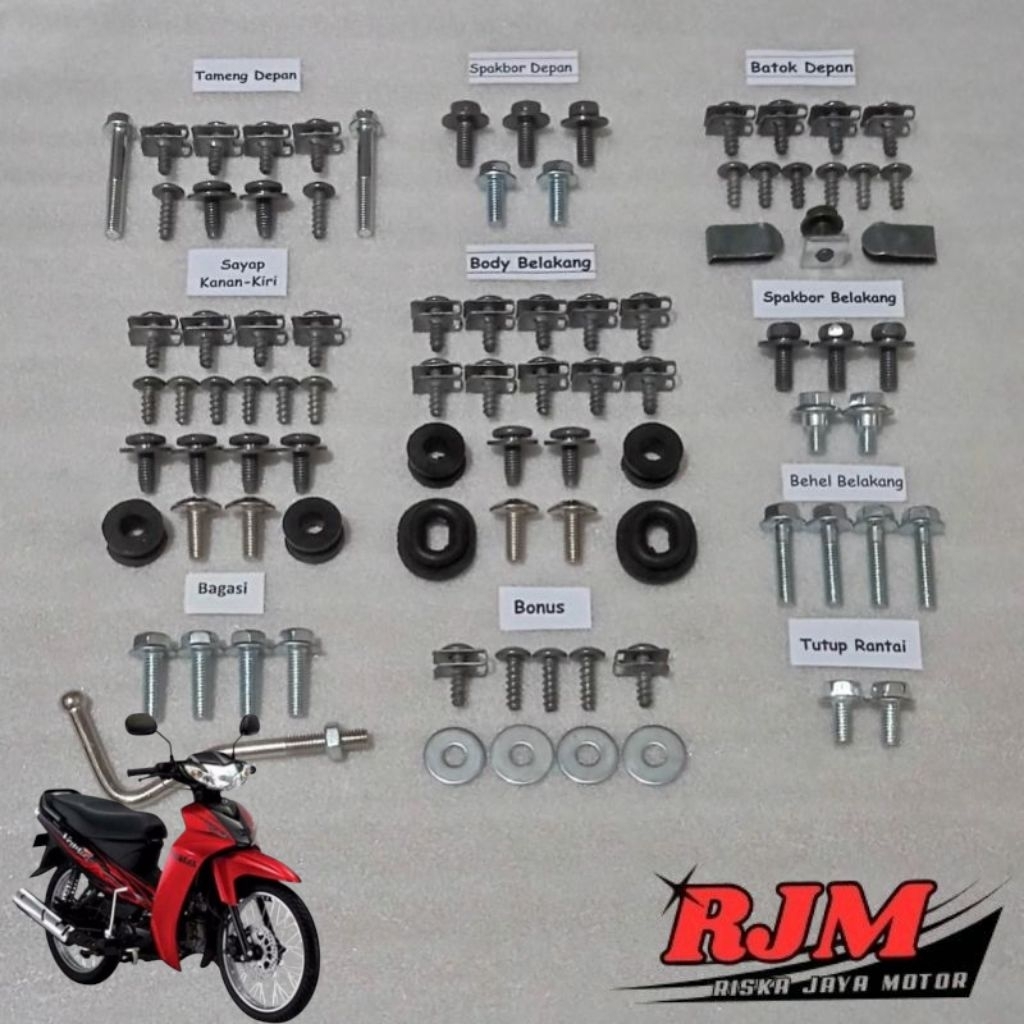 Baut Full Set Body Vega R 110 Karbu Karburator Lama Lengkap