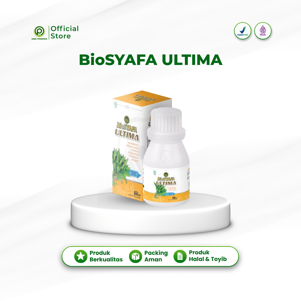 BioSYAFA Ultima Cairan Herbal & Probiotik untuk Memelihara Kesehatan Penderita Kanker100ml | HALAL B