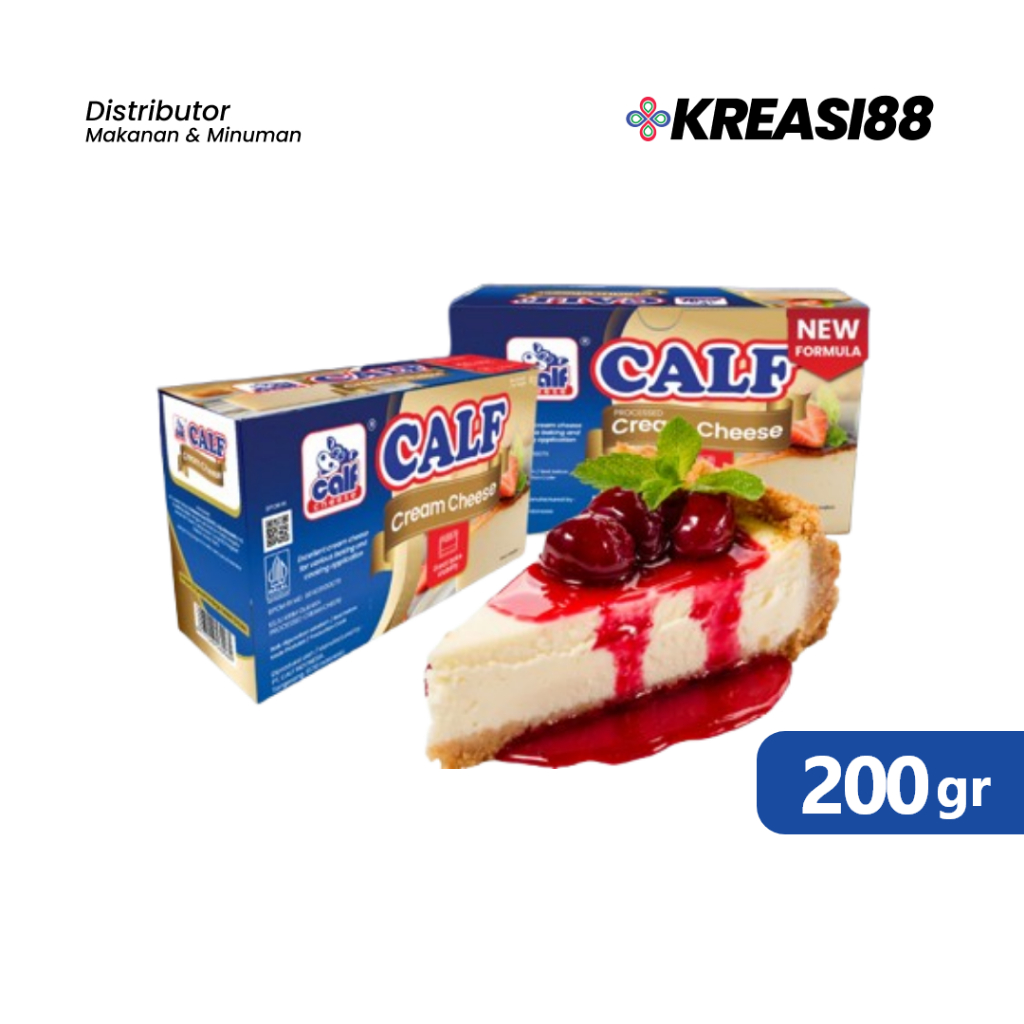 

Calf Cream Cheese 200g / Krim Keju Lembut Premium untuk Kue, Roti & Dessert