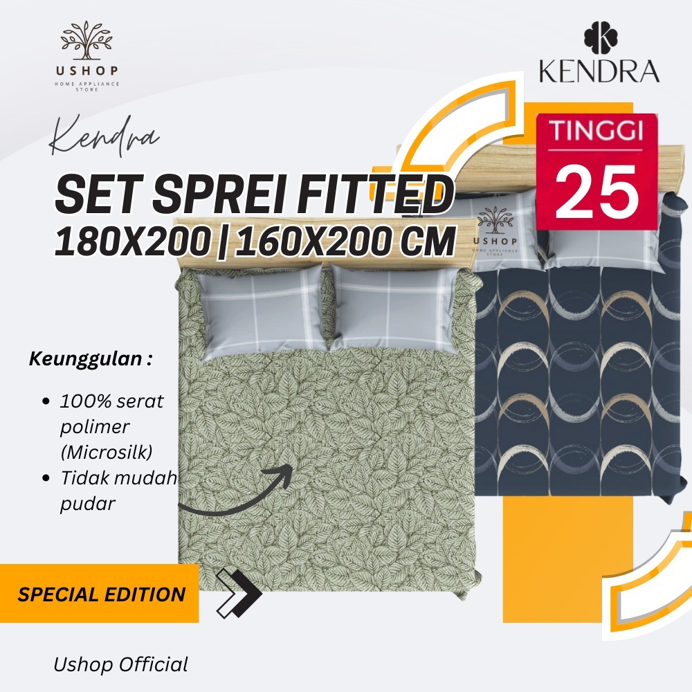 KENDRA Sprei 180x200 / 160x200 Tinggi 25 cm - King Queen Size sp180kk USHOP