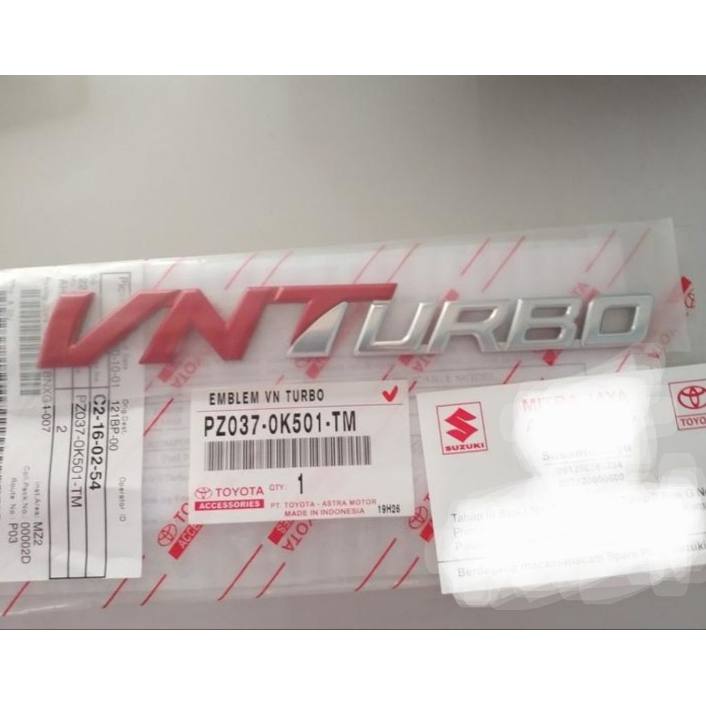 Emblem logo VNT TURBO Original