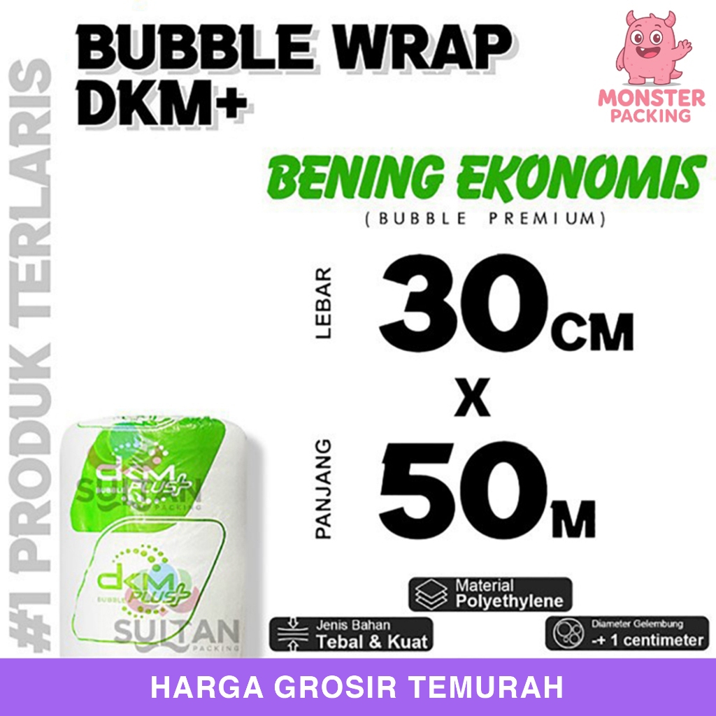

Plastik Bubble Wrap 30cm x 50m BENING EKONOMIS DKM PLUS TERMURAH / ROLL