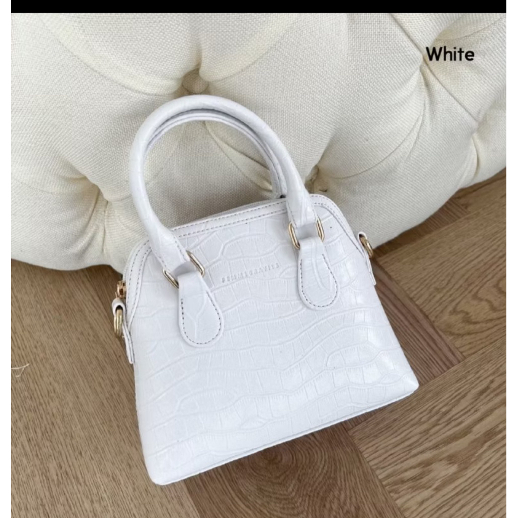 Preloved femmebravile white croco bag tas putih kecil tas selempang wanita like new baru dipakai 1x