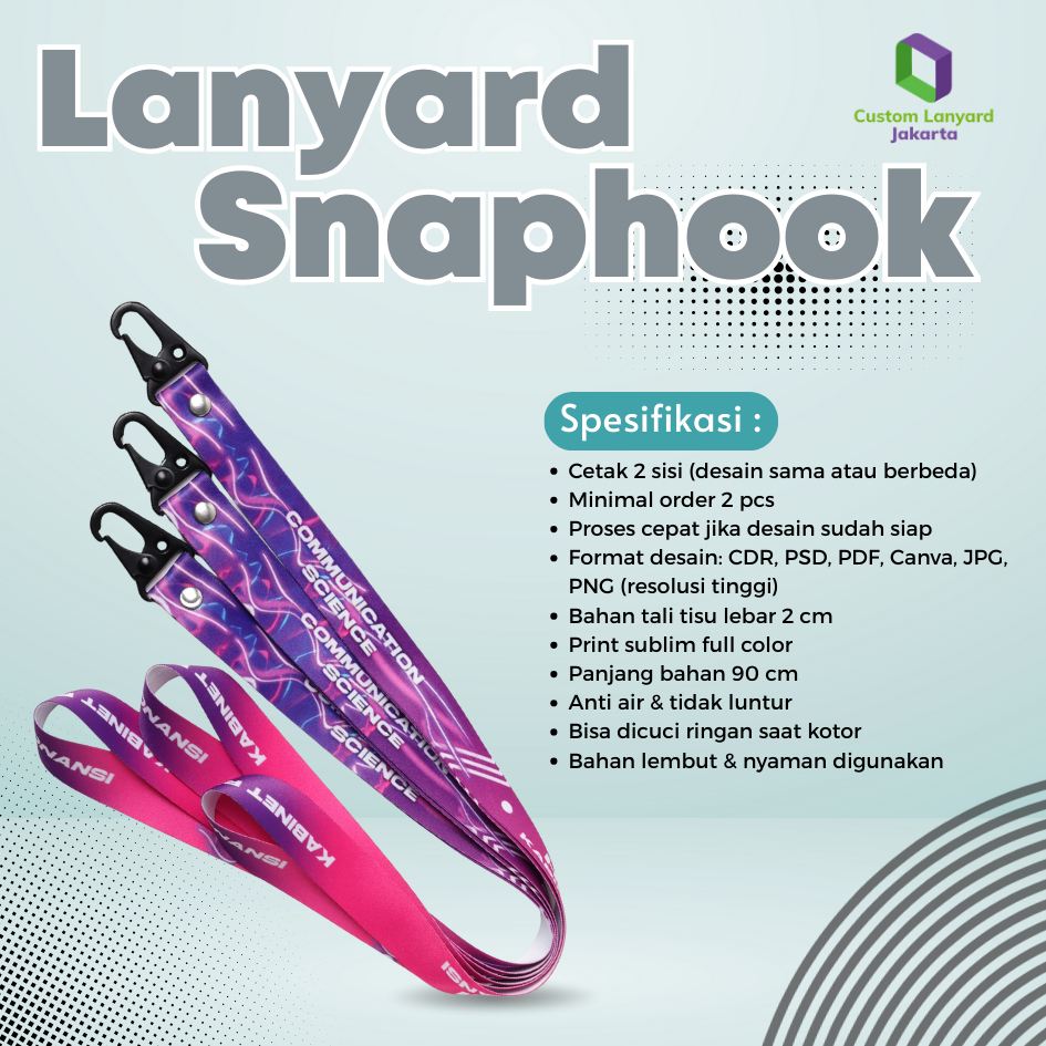 

tali lanyard snaphook print sublim 2cm cetak 2 muka atau 1 muka