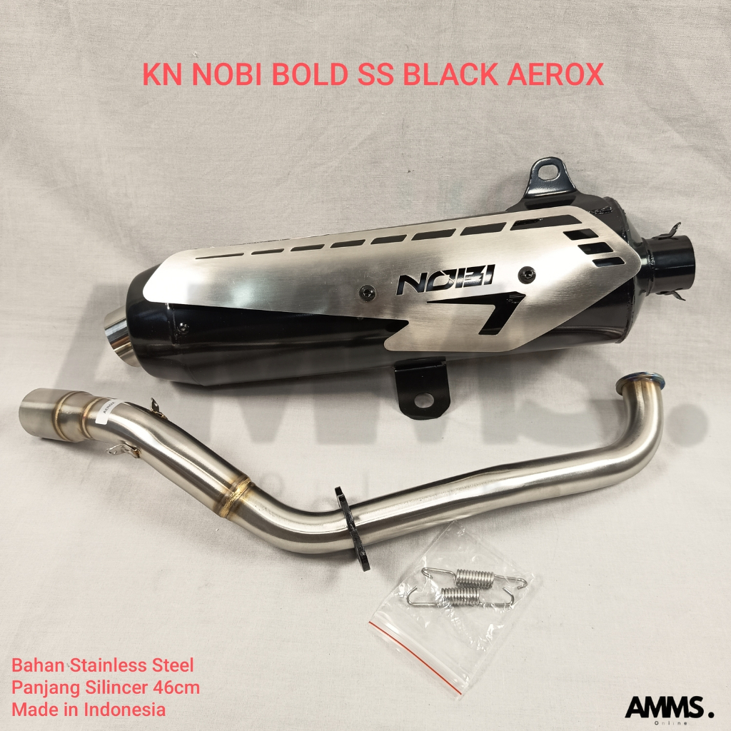 KNALPOT NOBI BOLD  STAINLESS STEEL BLACK AEROX