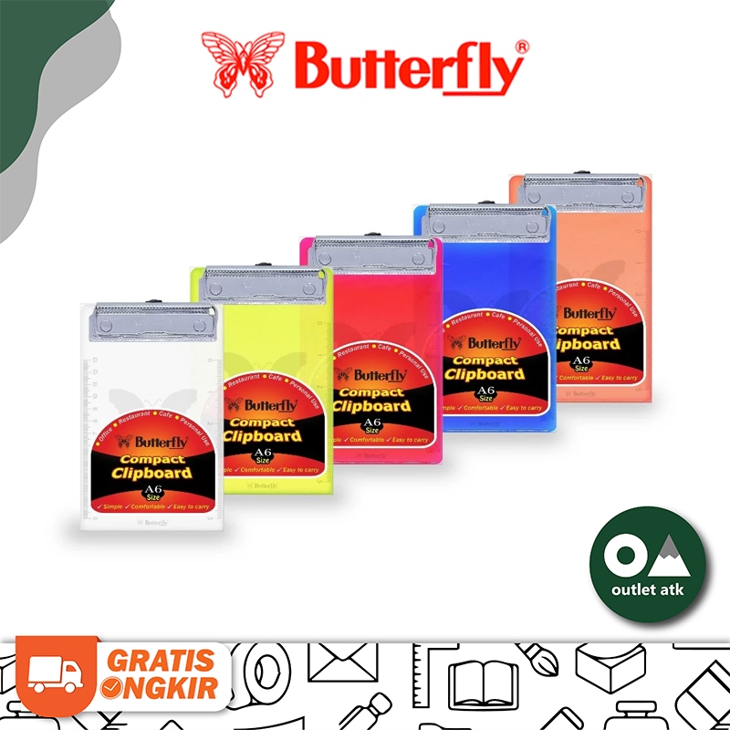 

Papan Jalan Clipboard Compact A6 Butterfly Acrylic
