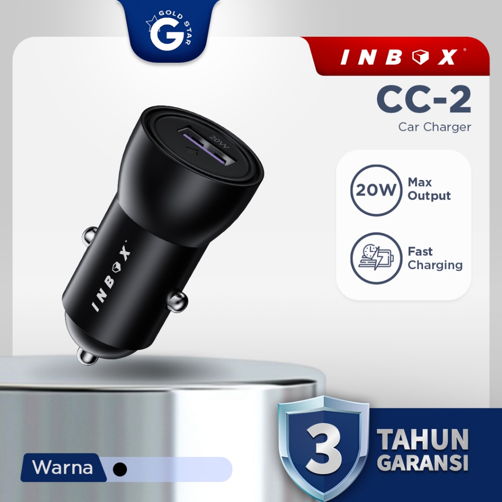 Inbox Car Charger Mobil CC-2 USB Fast Charging 20W