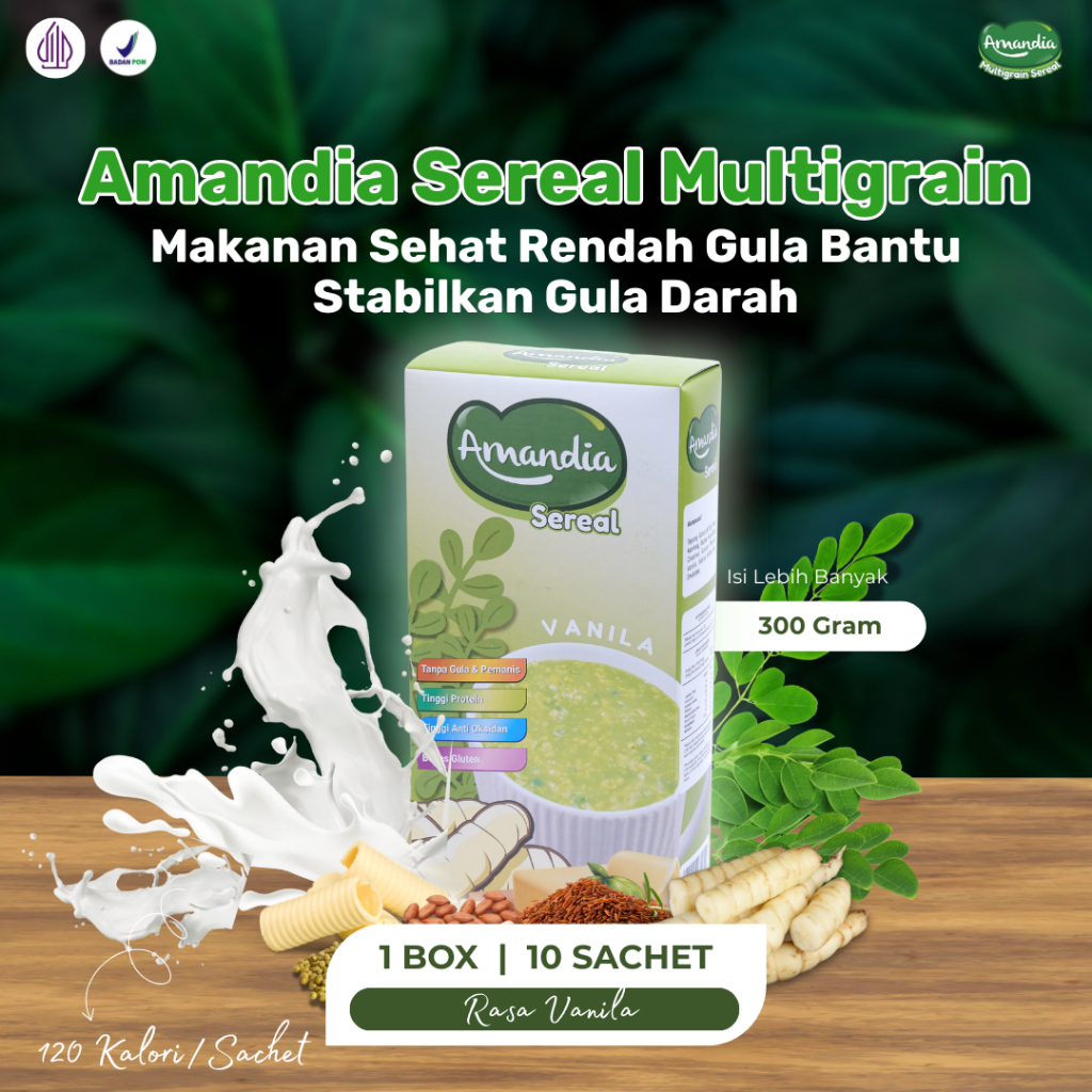

Amandia Sereal Makanan Sehat Rendah Kalori Bantu Jaga kadar gula darah tetap stabil