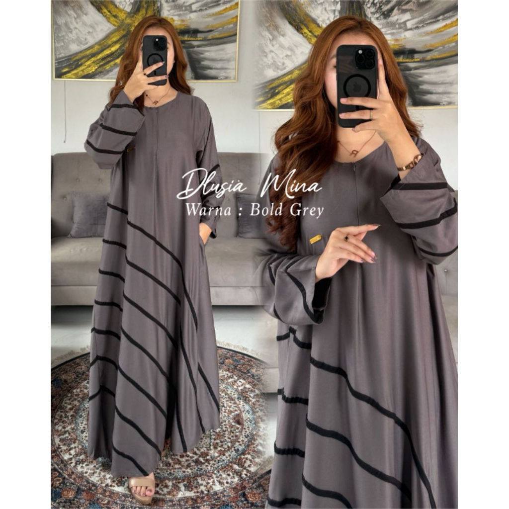 ReenaDaily DLUSIA MINA- Gamis Bigsize LD 120 Twill Premium