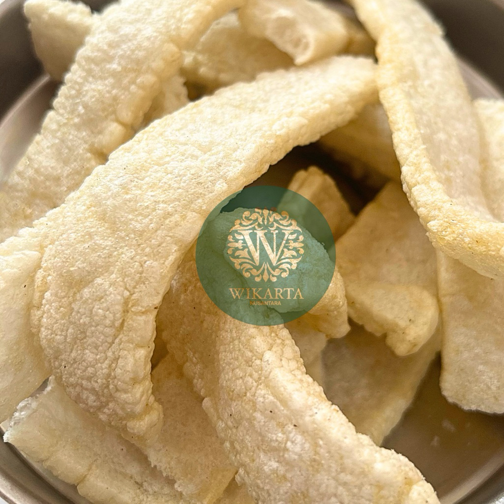 

KERUPUK RAMBAK PANJANG perball gurih renyah rambak camilan snack kiloan 525gram