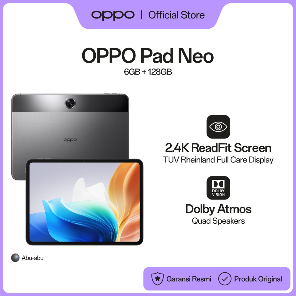 OPPO Pad Neo 6GB/128GB [2.4K ReadFit Screen, Dolby Atmos Quad Speakers, Wi-Fi Version: OPD2302]