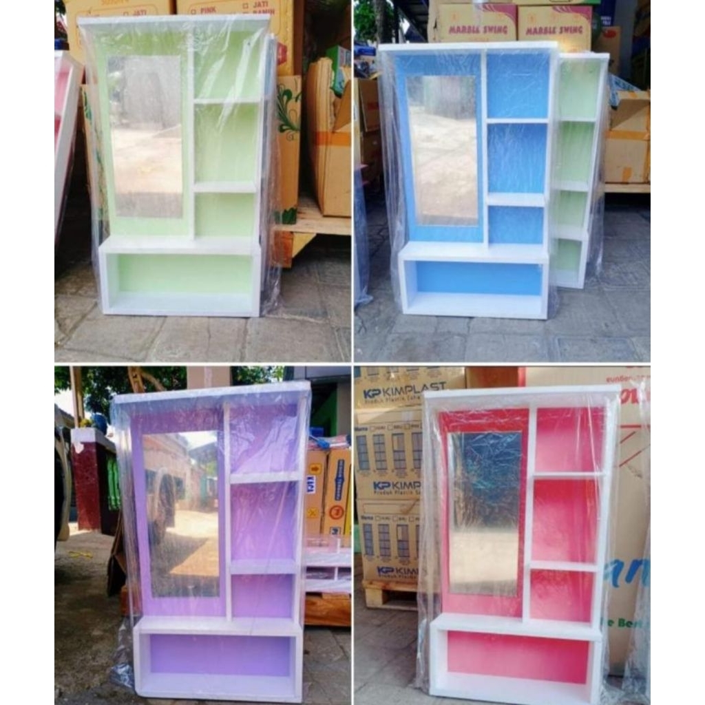 RAK KOSMETIK/ RAK RIAS GANTUNG/ CERMIN KACA RIAS