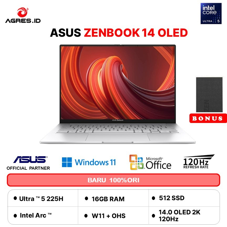 ASUS ZENBOOK 14 OLED TOUCH UX3405CA ULTRA 5 225H 16GB 1TB W11+OHS 14.0 2K 120HZ EVO BLUE -OLED5111TM